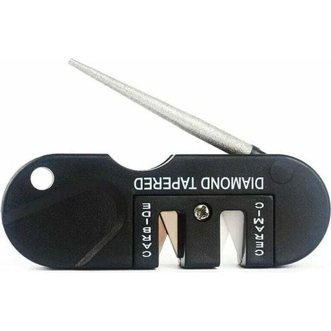 Outil à aiguiser Couteaux, XU, Transportable Affûteur Mini affuteuse tungstene tig, Outil Pliable Affuteur Diamant, Mixte Adulte-Survie en Plein air chasse Eguiseur de Couteau - (1/4)