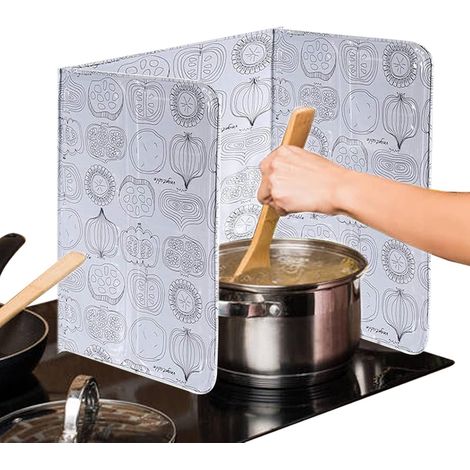 Plaque de protection anti-éclaboussures pour cuisinière – Barrière pliable contre les projections d’huile lors de la friture, idéale pour cuisine française, facile à ranger et sécurisée