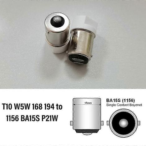 adaptateurs de culot pour ampoules LED T10 W5W 168 194 vers 1156 BA15S P21W 1156 BAU15S PY21W 1157 BAY15D P215WT10 to 1156 BA15S B (1/4)