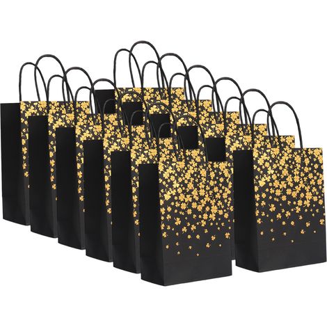 12 bolsas de cumpleaños, bolsas de Navidad, bolsas de regalo con asas, bolsas para recuerdos de fiesta, bolsas de almacenamiento de papel kraft, bolsas de regalo de papel, bolsas de papel, mini bolsas (1/5)