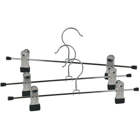 Percha para pantalones con clips ajustables para pantalones y faldas