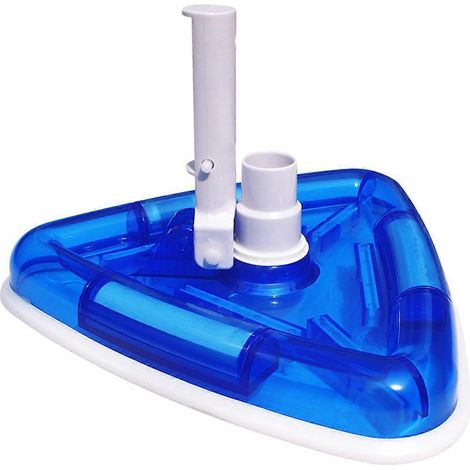 Brosse pour aspirateur de piscine à tête triangulaire lestée, compatible avec le nettoyage, couleur bleue (1/5)