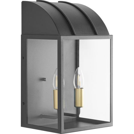 Lámpara de pared para exterior de metal estilo tradicional puerta principal porche negro Belitsa (1/5)