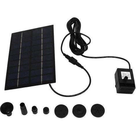 9V 1,8W Solar-Wasserpumpen-Set, einfache Montage, Solar-Teichpumpe mit Verstopfungsschutzgitter und Düsen für Garten- und Pooldekoration
