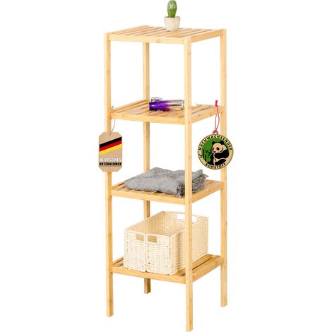 Étagère sur pied en bambou Idéale pour disposer vos accessoires de manière créative 4 casiers (Georgia) (1/3)