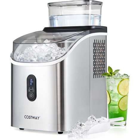 COSTWAY Macchina Ghiaccio Casa Ice Maker Machine Professionale Elettrica Fabbricatore Ghiaccio Piccola Compatto Automatica Autopulente Silenziosa Trasparente (1/5)