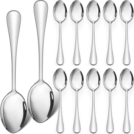 Cuillère À Soupe - Acier Inoxydable 18/10 - 20 5 Cm - Pour Famille Restaurant Pique-Nique - Lot De 12