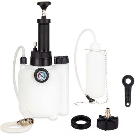 Purgeur de Frein 3L avec Manomètre - Kit Purge Frein Voiture - Appareil de Purge des Freins Pressurisé pour Remplacement Liquide de Frein – Adaptateur Inclus - Entreprise Française (1/5)