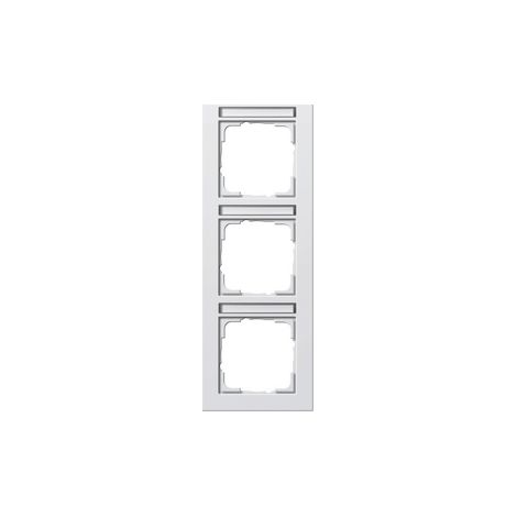 GIRA 110329 COUVRANT CADRE 3 TROUS AVEC CHAMP D'INSCRIPTION SENKRECHT, BLANC PUR