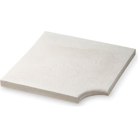 Remate de Piscina Ainsa Plano - Textura Piedra en Dos Anchuras - 50 × 40 × 50 × 3,5 cm - Ángulo interior - Unidad - Blanco