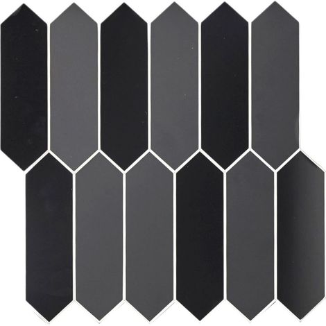Selbstklebende Fliese, schwarz, Diamantmuster, 32,5 x 32,5 cm (1/5)