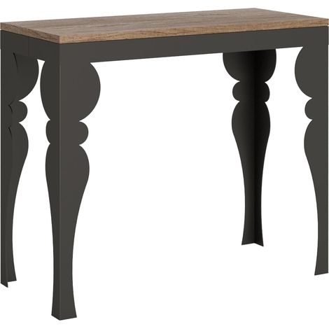 Consolle Allungabile 90-300x40x77 cm in Nobilitato Marrone (1/5)