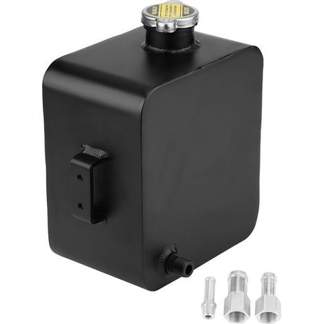 Réservoir d'eau de réservoir de récupération de débordement d'expansion de liquide de refroidissement en aluminium de 2,5 l avec capuchon universel (1/5)