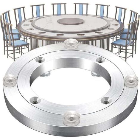 Pied pivotant robuste, roulement pivotant de 12 cm, palier de table en alliage d'aluminium, rotation silencieuse à 360°, pour meubles de salle à manger (1/4)