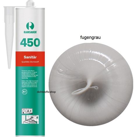 Ramsauer 450 Sanitär Silikon Fugen Dichtstoff 310ml Kartusche fugengrau