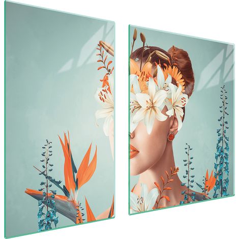 Glasplatte und Schneidebrett 100x52 Frau (1/5)
