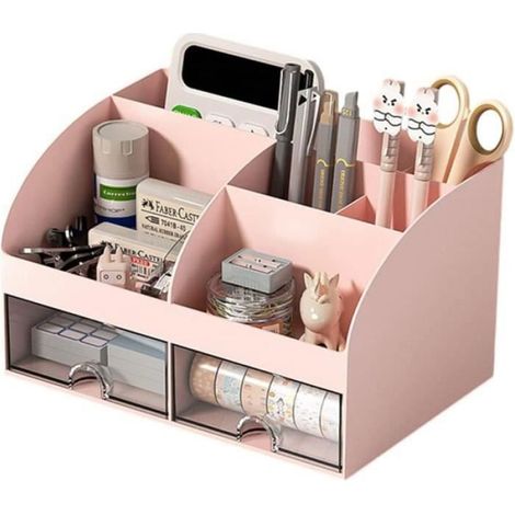 Organiseur de bureau boîte de rangement pour fournitures de bureau maquillage porte-stylos pour la maison le bureau et l'école (1/5)