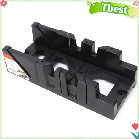 Tbest Boîte de scie à onglets Boîte de Scie à Onglet ABS, Guide de à 0/45/90 Degrés avec Fixation de Trou de bricolage sac (1/4)