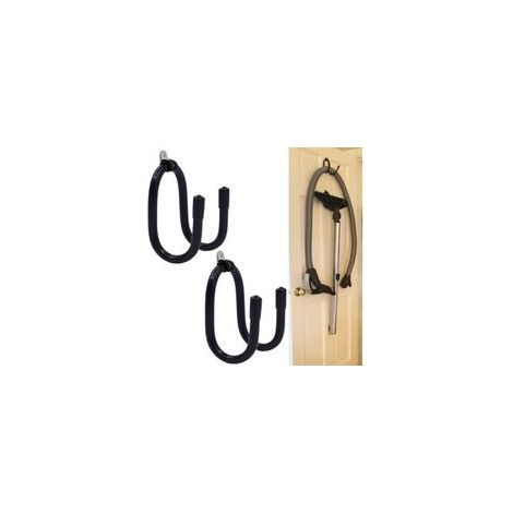 Lot de 2 supports muraux pour tête d'aspirateur – Fixation murale – Crochets réglables pour tuyaux – Économie d'espace dans garage