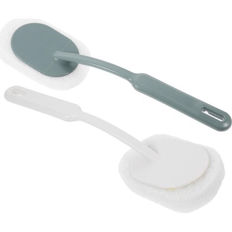 2 brosses WC, blanc, long manche, pour cuvette et rebords WC (1/5)