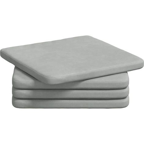 Maison Exclusive - Sitzkissen 4 pcs Hellgrau 40 x 40 x 3 cm Samt