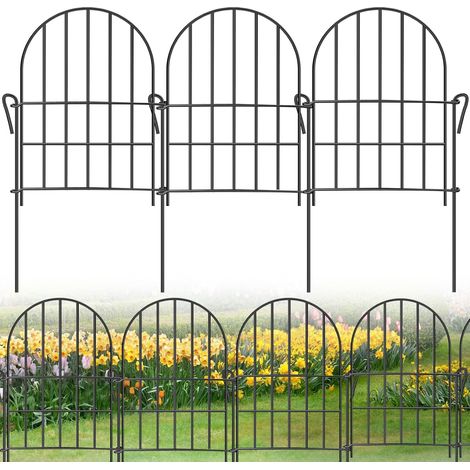 12 Pièces Cloture Jardin Exterieur Métal 42 × 31cm Chien Barriere (1/5)