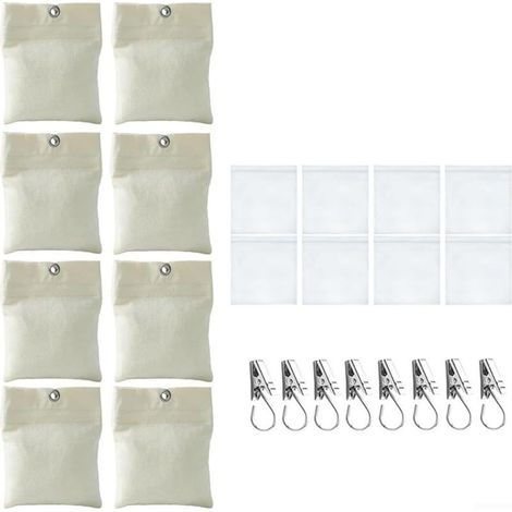 Lot de 8 sacs de lest en sable pour rideaux d'extérieur en toile robuste avec clips pour terrasse, tonnelle, pergola, voiles d'ombrage, auvents (1/5)