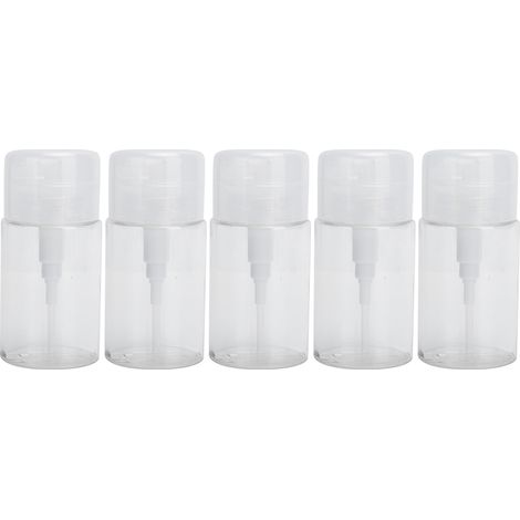 5 pièces Flacons Vides 100ml en Plastique pour Produits Cosmétiques Liquides avec Pompe à Pression Remplissable (1/5)