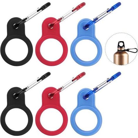 Silikon-Wasserflaschen-Organizer mit Karabinerhaken – perfekt zum Wandern, Campen und Reisen.