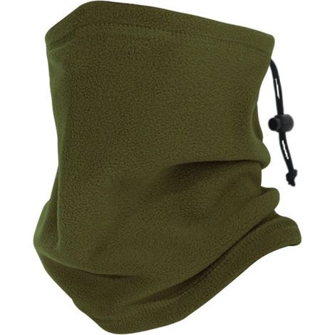 Cache-cou, écharpe tubulaire d'hiver unisexe, élastique et chaude, idéale pour la course à pied, le cyclisme, le ski et autres sports, vert armée. (1/4)