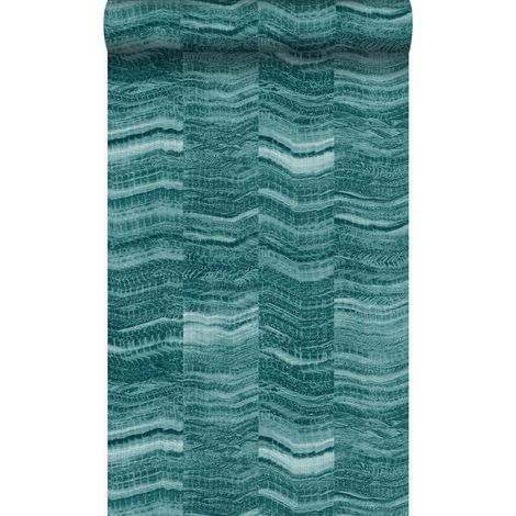 papier peint rayures en morceaux de marbre stratifié bleu canard  - Origin Wallcoverings (1/5)