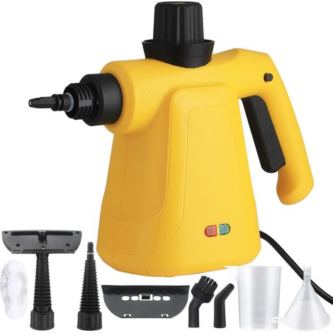 Tragbarer 1000-W-Dampfreiniger, Hochtemperaturreinigung – 100 % chemikalienfreie Desinfektion, Multifunktionsgerät für Küche, Bad, Auto, Böden und Textilien – Gelb (1/5)