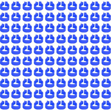100 bagues de patte de pigeon de 8 mm pour identification, bagues de patte de volaille, sans inscription, accessoires pour pigeons, bleu foncé (1/5)