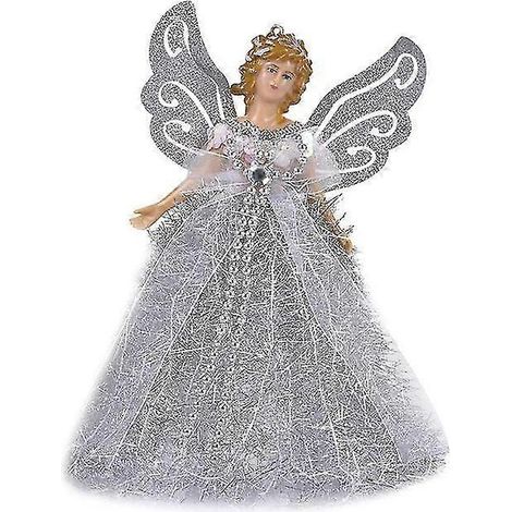 Mini pendentif ange princesse 2021 pour sapin de Noël, avec ailes argentées, pour décorer votre maison. (1/5)