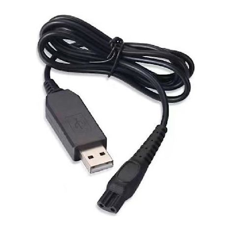 Câble de chargement USB pour rasoir et tondeuse Philips Série 3000, modèle BG3010/13. Câble de chargement noir. (1/5)