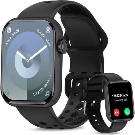 2 Montre Connectée Écran 1,83 Pouces Appel Bluetooth Suivi Cardiaque Étanche IP67 Sport Homme Femme (1/5)