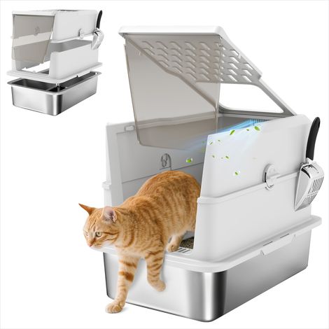 SunJet Bac à litière, maison de toilette pour chat, pour chat fermé - Réf. VQPK8ZARN0AZ (1/5)