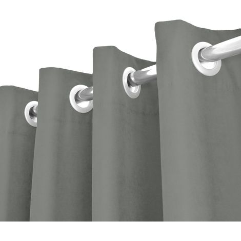 Tenda Semioscurante 140 x 290 Cm Moderne Con Occhielli Grigio - 2 Tende