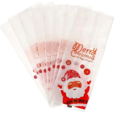 50 sachets cadeaux de Noël, sacs à bonbons, sachets à biscuits, pochettes pour cadeaux de fête, sacs à friandises, sacs à biscuits Père Noël-50pcs