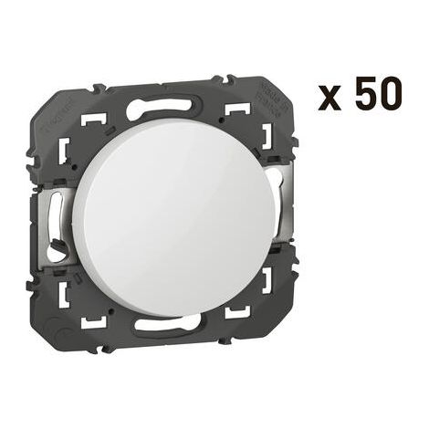 Legrand – Pack de 50 interrupteurs va-et-vient 10AX 250V – Boîtier thermoplastique blanc – Montage encastré ou saillie – IP20 IK04