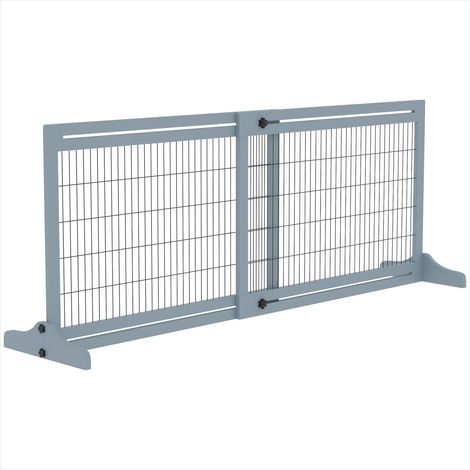 Chatière Barrière de sécurité chien 104-180 cm bois de pin (1/5)