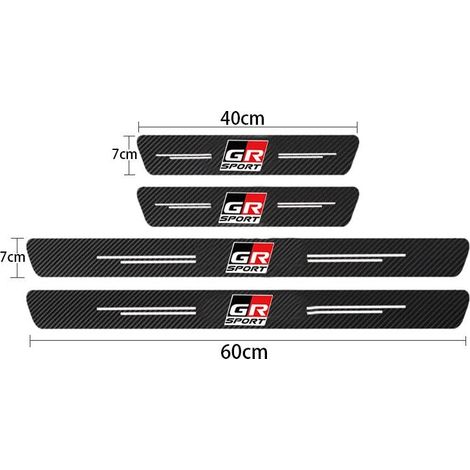 (4 pièces pour GR SPORT) Bande de protection autocollante en fibre de carbone pour seuil de porte de voiture,film protecteur imperméable pour Toyota GR Sport,Gazoo Racing,RAV4,C-HR,Mirai (1/3)