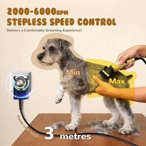 Dog Clippers Noise Cable Dogs and Cats Ceramic Blades Combs Golden (1/4)
