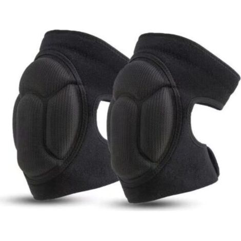 paio di ginocchiere da lavoro, ginocchiere protettive da giardino nere, antiscivolo, antiurto, ginocchiere multifunzionali da giardino - Nero-Crezuo