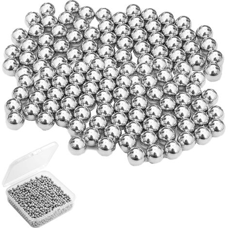 Paquete de 1200 bolas de limpieza de acero inoxidable para jarras, botellas, jarrones, decantadores y otros artículos de vidrio, reutilizables, de metal resistente a la corrosión.