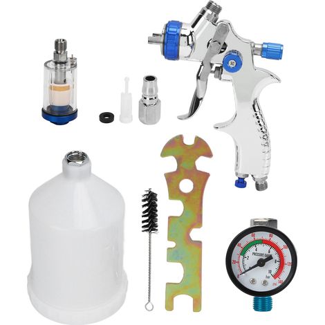 Pistolet à Peinture Basse Pression 600ml, Réglable et Résistant à la Corrosion pour Peinture à l'Eau (1/5)