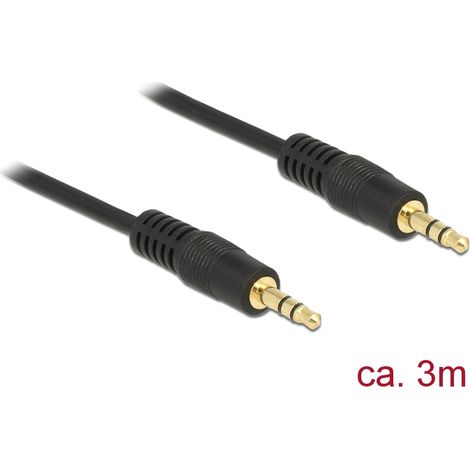Delock Stereo Jack Cable 3.5 mm 3 pin male  male 3 m black (A-70/3)