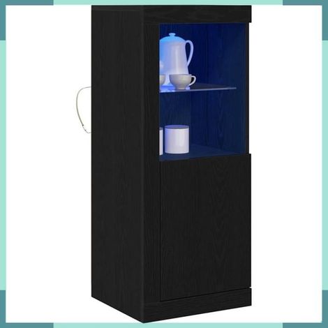 863026 Buffet LED Noir 41 x 37 x 100 cm Bois d'ingénierie (1/5)