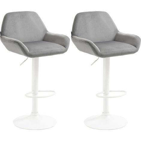 2er Set Barhocker Braga Samt weiß (1/5)