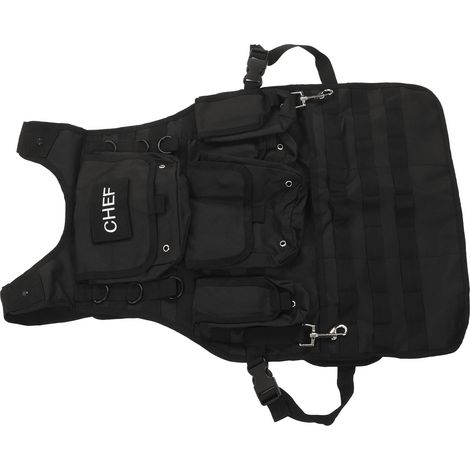 Tablier en toile Molle, idéal pour les cuisiniers de barbecue, les outils de camping et comprend un sac de rangement. (1/5)